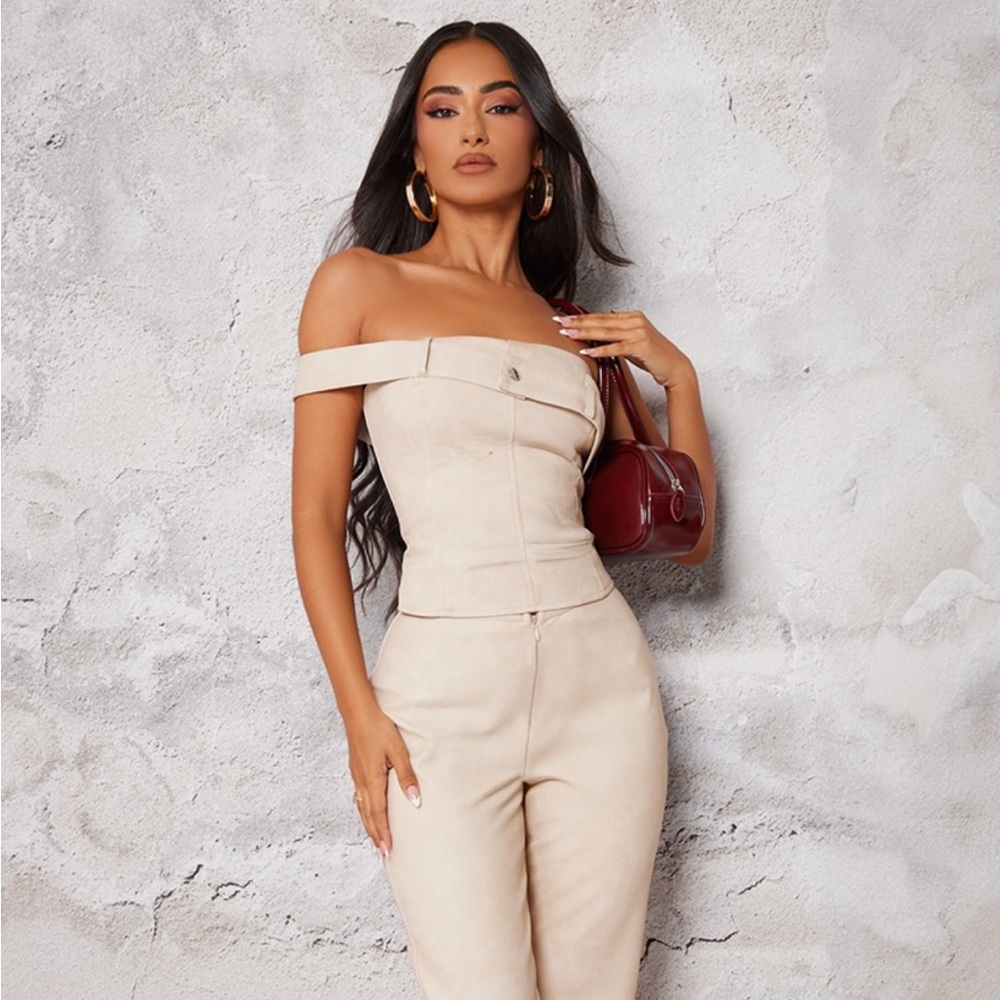 PrettyLittleThing Beige Boot Cut Pants & Jumpsuit Set